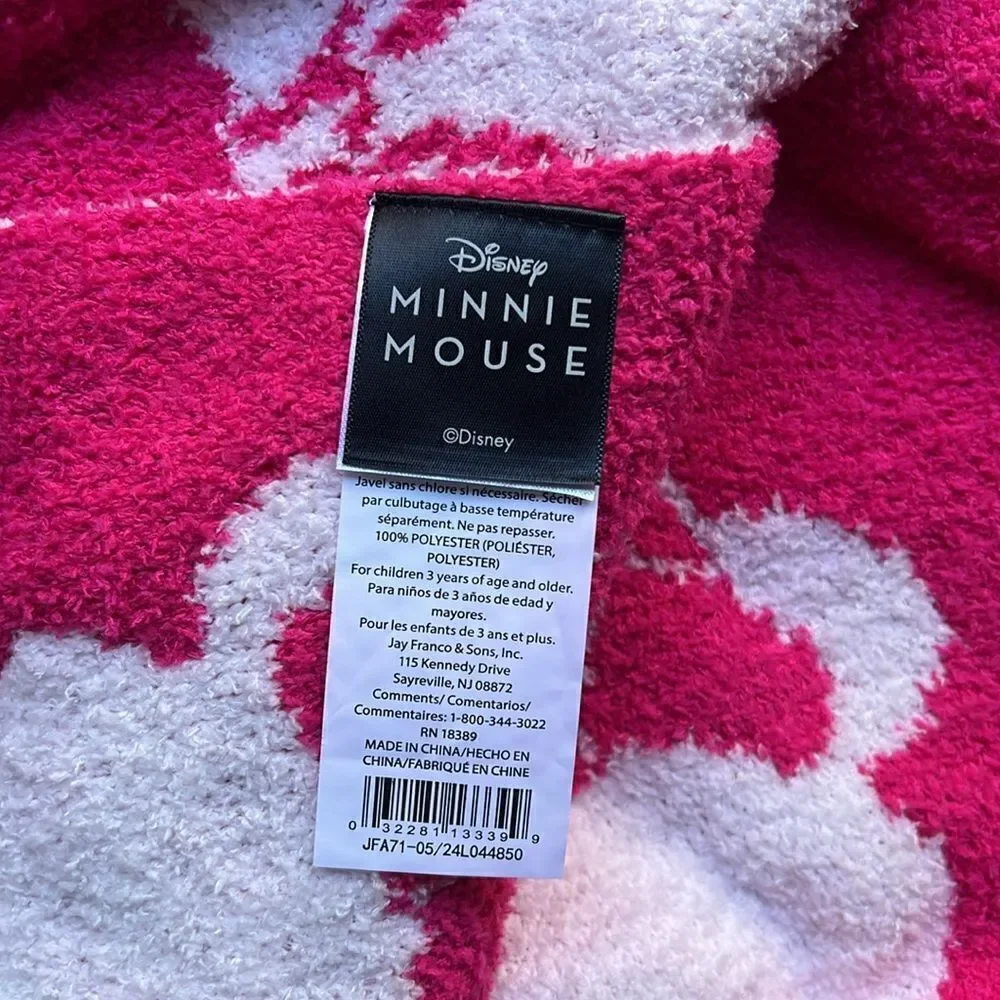 Disney Minnie Mouse Super Soft Reversible Throw in Hot Pink and White